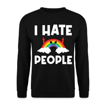 I Hat People Rainbow I Hate People Hate valentine - Unisex Pullover - Schwarz - Vorne - Alina (178cm) & Michal (187cm)
