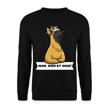 Chien Berger Belge Malinois Têtu - Sweat-shirt Unisexe - noir - Devant - Alina (178cm) & Michal (187cm)