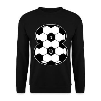 Fußball-Liebhaber Spieler acht 8. Geburtstag Gesch - Unisex Pullover - Schwarz - Vorne - Alina (178cm) & Michal (187cm)