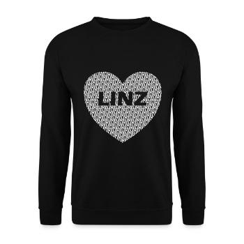 Linz Heart - Unisex Sweatshirt - black - Front - Alina (178cm) & Michal (187cm)
