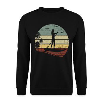 Stand Up Paddle Board - SUP Girl Water Sports - Unisex Pullover - Schwarz - Vorne - Alina (178cm) & Michal (187cm)