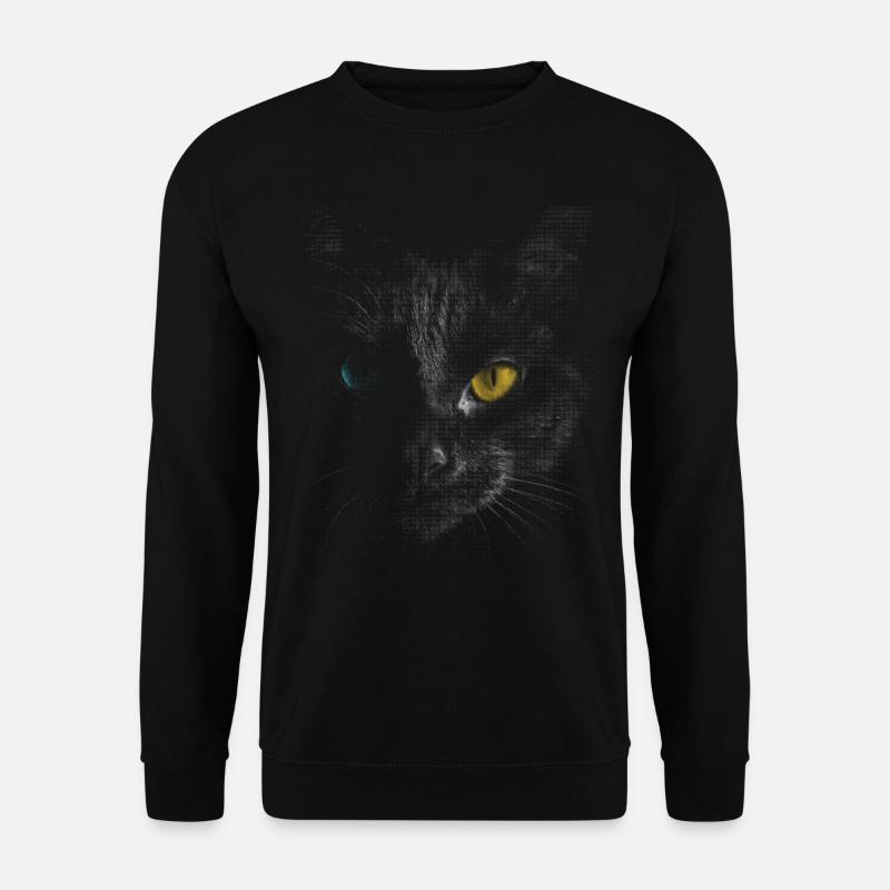 Schwarze Katze Heterochromie - Unisex Pullover - Schwarz