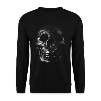 Totenkopf Ornamente - Unisex Pullover - Schwarz - Vorne - Alina (178cm) & Michal (187cm)