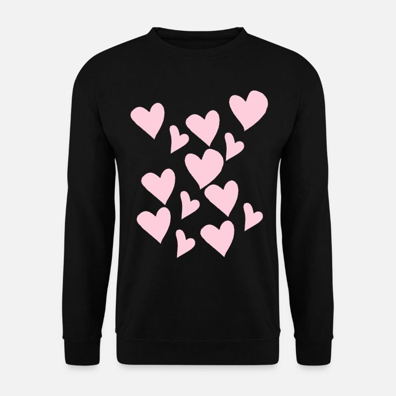 Zart Rosa Herzen - Unisex Pullover - Schwarz