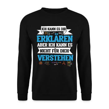 Physik Mathe Lehrerin Geburtstag Weihnachten Idee - Unisex Pullover - Schwarz - Vorne - Alina (178cm) & Michal (187cm)