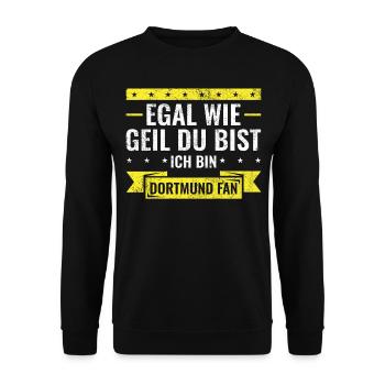 Dortmund Fan lustige Sprüche - Unisex Pullover - Schwarz - Vorne - Alina (178cm) & Michal (187cm)