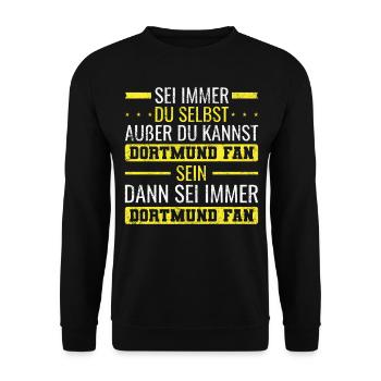 Dortmund | Dortmund Fan Fußball Fanartikel - Unisex Pullover - Schwarz - Vorne - Alina (178cm) & Michal (187cm)