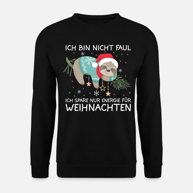 Weihnachten Faultier Christmas Sweater Ugly - Unisex Pullover - Schwarz
