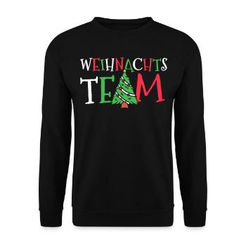 Weihnachten | Weihnachts Team - Unisex Pullover - Schwarz - Vorne - Alina (178cm) & Michal (187cm)