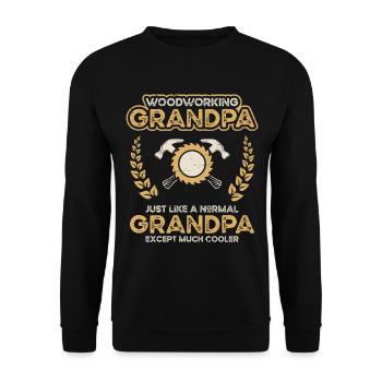 Woodworking Woodworking Grandpa Grandad - Unisex Sweatshirt - black - Front - Alina (178cm) & Michal (187cm)
