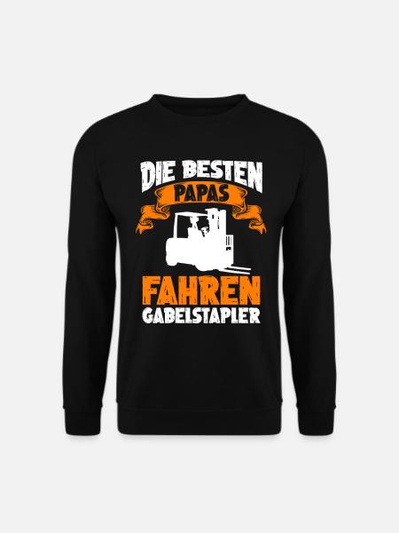 Stapler Papa Vater Vatertag Lagerist Staplerfahrer - Unisex Pullover - Schwarz