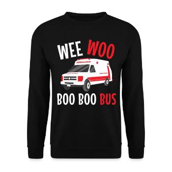 Sanitäter Wee Woo Bus Rettungsdienst - Unisex Pullover - Schwarz - Vorne - Alina (178cm) & Michal (187cm)