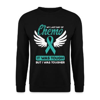 Cancer Chemo Therapy My Last Day Of Chemo - Unisex Sweatshirt - black - Front - Alina (178cm) & Michal (187cm)