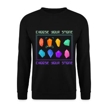 Stone Gaming Style Cristaux Nerd - Sweat-shirt Unisexe - noir - Devant - Alina (178cm) & Michal (187cm)