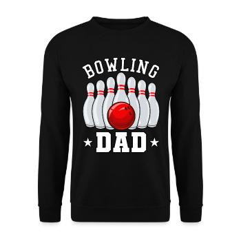 Bowling Dad Bowlingkugel Bowlingspieler bowlen - Unisex Pullover - Schwarz - Vorne - Alina (178cm) & Michal (187cm)