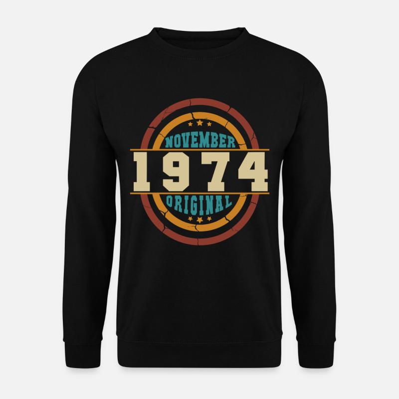 Geboren Im November 1974 Retro - Unisex Pullover - Schwarz