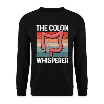 Gastroenterologist Proctologist Colon Whisperer - Unisex Sweatshirt - black - Front - Alina (178cm) & Michal (187cm)