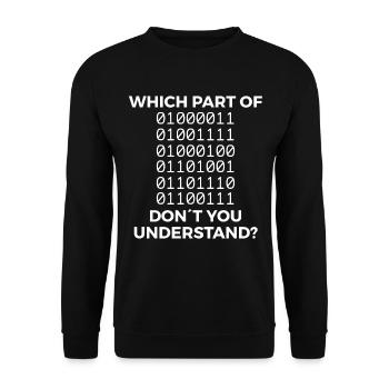 Funny binary code saying - Unisex Sweatshirt - black - Front - Alina (178cm) & Michal (187cm)