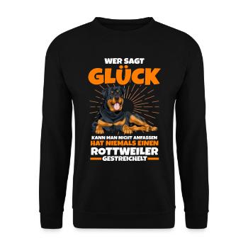 Rottweiler Züchter Hunde Rottweiler - Unisex Pullover - Schwarz - Vorne - Alina (178cm) & Michal (187cm)