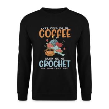 Égout Juste me verser mon café Me remettre mon crochet - Sweat-shirt Unisexe - noir - Devant - Alina (178cm) & Michal (187cm)