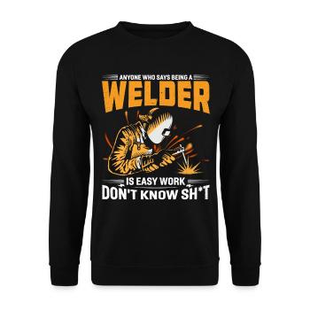 Welding Welding Craftsman Gift - Unisex Sweatshirt - black - Front - Alina (178cm) & Michal (187cm)