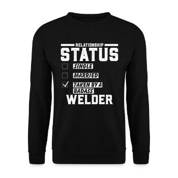 Welding Welding Craftsman Gift - Unisex Sweatshirt - black - Front - Alina (178cm) & Michal (187cm)