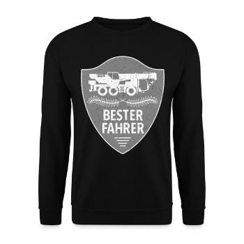 Bester Fahrer Lastkran Lastkraftwagen LKW Kran - Unisex Pullover - Schwarz - Vorne - Alina (178cm) & Michal (187cm)