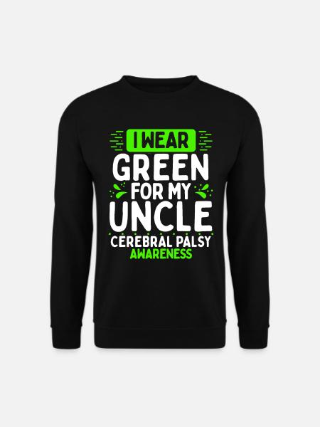 Cerebral Palsy Awareness Green Ribbon Uncle - Unisex Sweatshirt - black