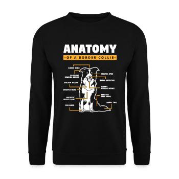 Anatomie d’un Border Collie - Sweat-shirt Unisexe - noir - Devant - Alina (178cm) & Michal (187cm)