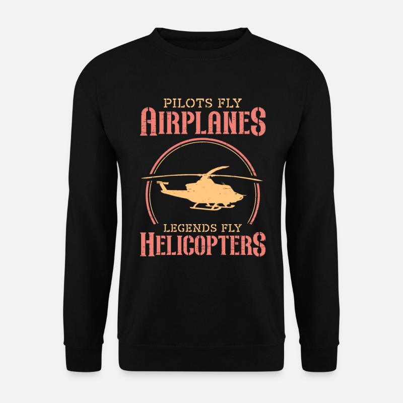 Aviateur Pilotes Pilotes Pilotes Légendes Hélicoptères - Sweat-shirt Unisexe - noir