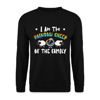 I'm The Rainbow Sheep In The Family LGBTQ - Unisex Sweatshirt - black - Front - Alina (178cm) & Michal (187cm)