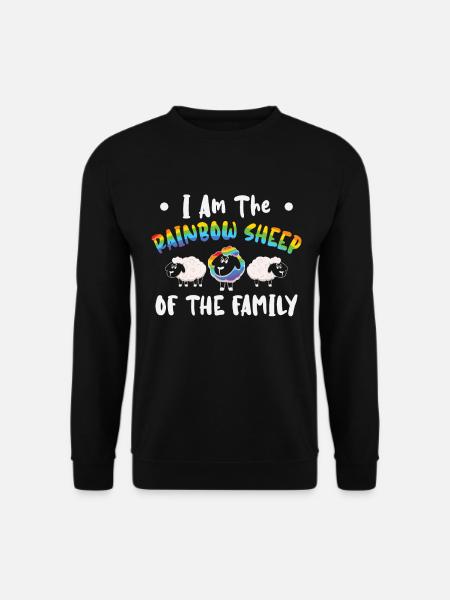 Ich bin das Regenbogenschaf der Familie LGBTQ - Unisex Pullover - Schwarz