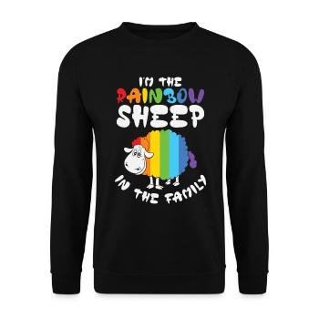 I'm The Rainbow Sheep In The Family LGBTQ - Unisex Sweatshirt - black - Front - Alina (178cm) & Michal (187cm)