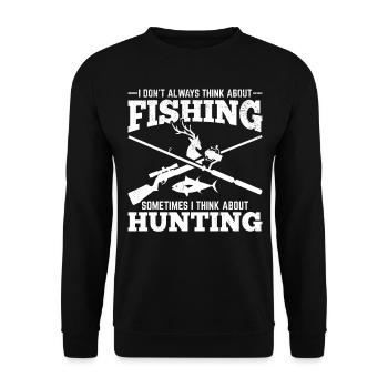 Fish Angler Deer Hunting Angler - Unisex Sweatshirt - black - Front - Alina (178cm) & Michal (187cm)