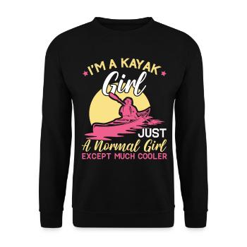 Kayak Canoë Kayak Je suis une fille de kayak - Sweat-shirt Unisexe - noir - Devant - Alina (178cm) & Michal (187cm)