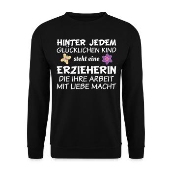 Erzieherin - Unisex Pullover - Schwarz - Vorne - Alina (178cm) & Michal (187cm)