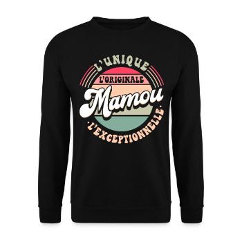 Mamie Exceptionnel Mamou Fete Des Grand-Mère - Sweat-shirt Unisexe - noir - Devant - Alina (178cm) & Michal (187cm)