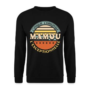 Mamie Exceptionnel Mamou Fete Des Grand-Mère - Sweat-shirt Unisexe - noir - Devant - Alina (178cm) & Michal (187cm)
