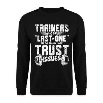 Fitnessstudio lustig - Unisex Pullover - Schwarz - Vorne - Alina (178cm) & Michal (187cm)
