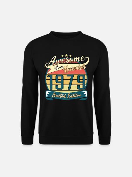Geboren November 1979 Retro Geschenk - Unisex Pullover - Schwarz