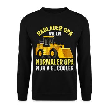 Radlader Opa Großvater Radladern Radladerfahrer - Unisex Pullover - Schwarz - Vorne - Alina (178cm) & Michal (187cm)