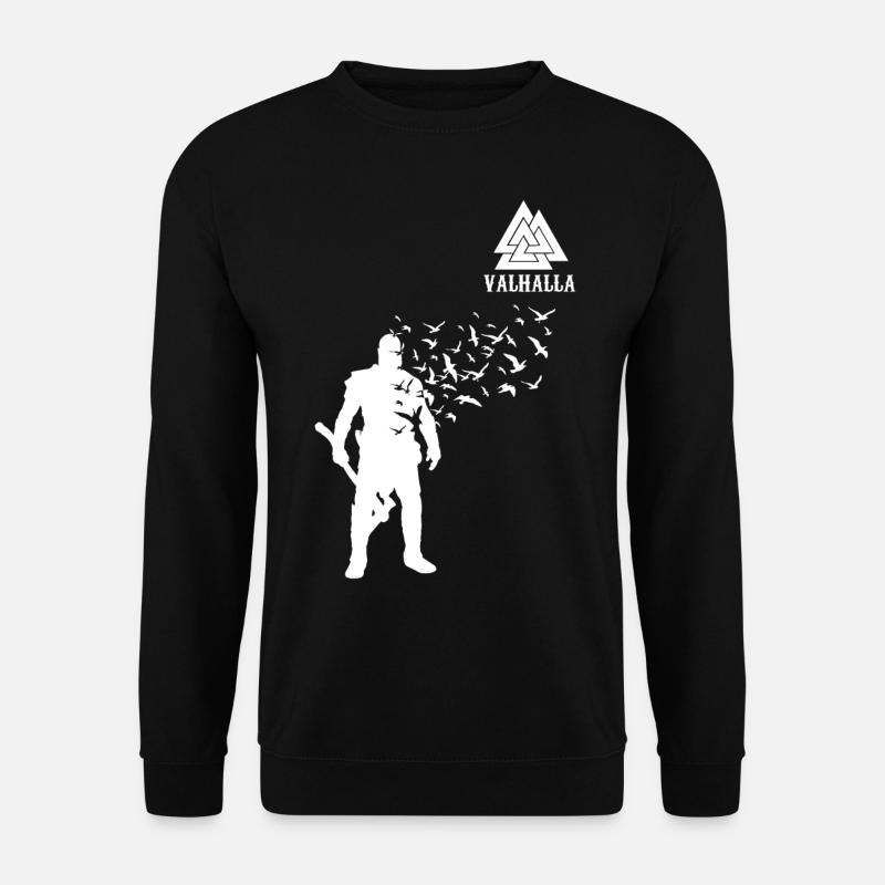 Valhalla Wikinger Axt Krieger Geschenk - Unisex Pullover - Schwarz