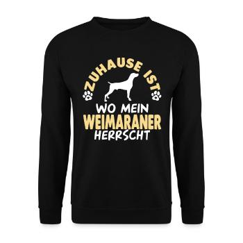 Weimaraner Hunde - Unisex Pullover - Schwarz - Vorne - Alina (178cm) & Michal (187cm)