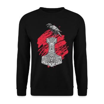 Valhalla Wikinger Odin Götter Nordmänner Geschenk - Unisex Pullover - Schwarz - Vorne - Alina (178cm) & Michal (187cm)