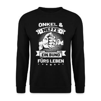 Onkel & Neffe ein Bund fürs Leben - Unisex Pullover - Schwarz - Vorne - Alina (178cm) & Michal (187cm)