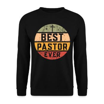 Best Pastor Ever Vintage - Unisex Sweatshirt - black - Front - Alina (178cm) & Michal (187cm)