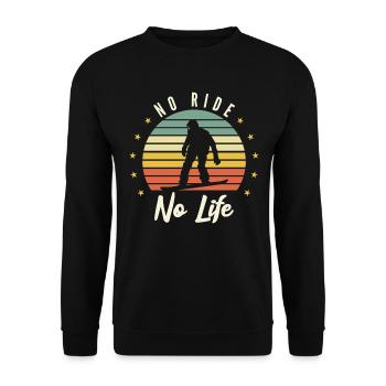 No Ride No Life Snowboard Retro Design - Unisex Pullover - Schwarz - Vorne - Alina (178cm) & Michal (187cm)