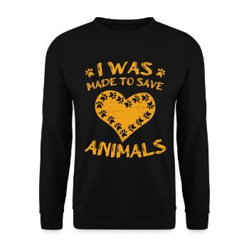 Animal Lover I Was Made To Save Animals - Unisex Sweatshirt - black - Front - Alina (178cm) & Michal (187cm)
