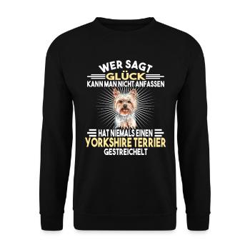 Yorkshire Terrier Züchter Hunde Yorkshire Terrier - Unisex Pullover - Schwarz - Vorne - Alina (178cm) & Michal (187cm)