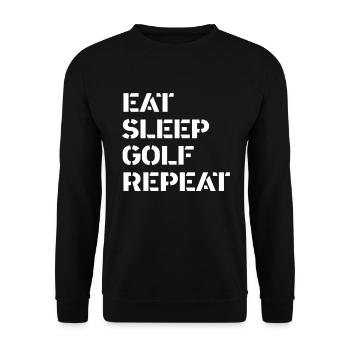 Golf - eat sleep golf repeat - Unisex Pullover - Schwarz - Vorne - Alina (178cm) & Michal (187cm)